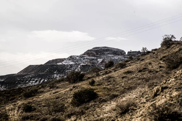 Mina Cielo Abierto Estroncio Con Nieve Imagen De Stock