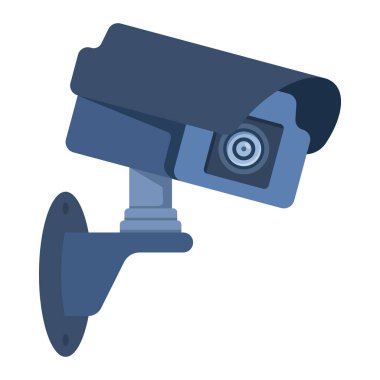 Güvenlik ve gözetim için CCTV kamera illüstrasyonu, koruma, güvenlik kontrolü ve modern güvenlik sistemi tasarımı için kullanılan izleme ekipmanlarını gösteriyor.