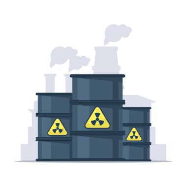 Çevre kirliliğini temsil eden, toprak, su ve su kirliliğini gösteren, ekolojik hasarı, atıkları ve bunun doğa ve sürdürülebilirlik üzerindeki küresel etkisini vurgulayan vektör illüstrasyonu.