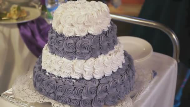 Pastel de boda para la boda — Vídeos de Stock