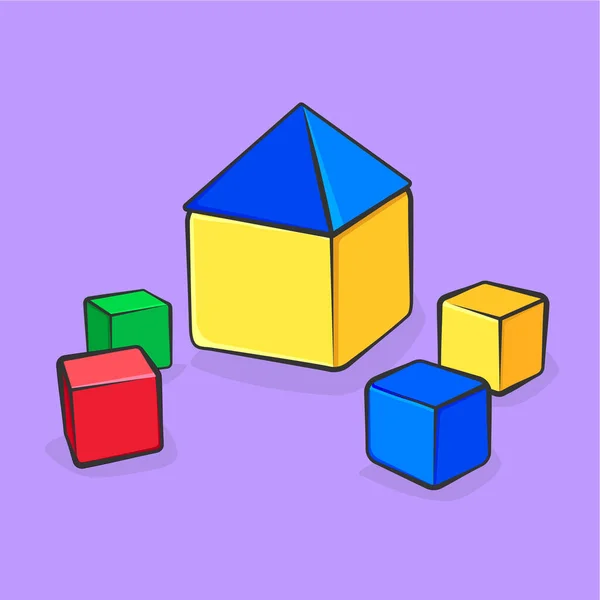 Děti Hračky Ilustrace Kostky Světlé Barvy — Stockový vektor