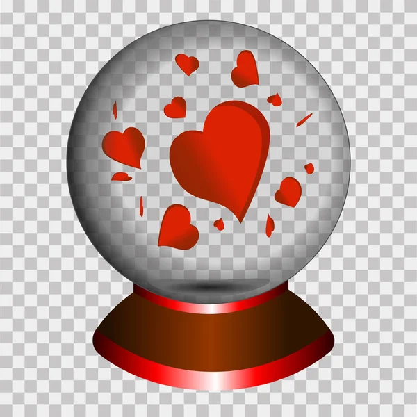 Иллюстрация Red Heart Graphics Love Bol Decorative Snow Globe — стоковый вектор