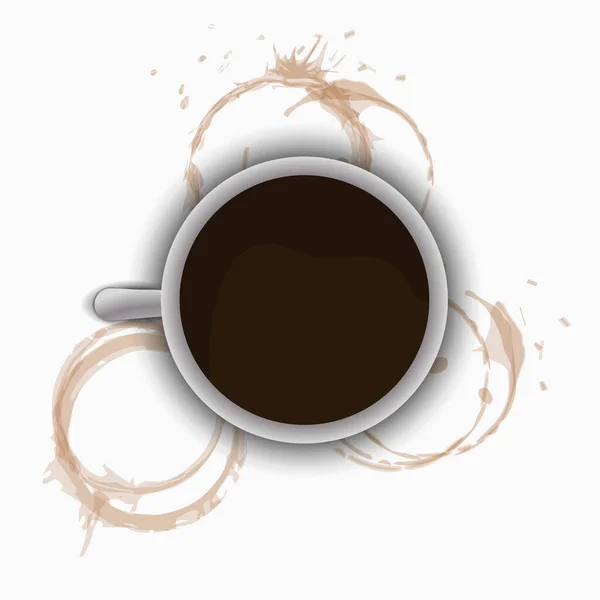Kaffeetasse Und Untertasse Schöne Illustration — Stockvektor