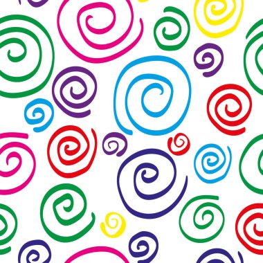  sarmal dikişsiz desen basit sarmal renkli beyaz arkaplan baskısı çok renkli