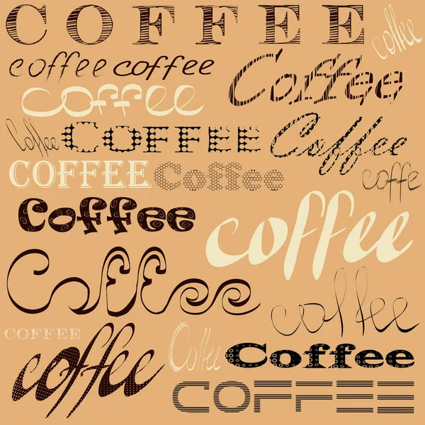 Hintergrund Brief Text Kaffee Skizze Drucken Caffe — Stockvektor