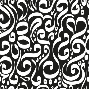 Kusursuz çiçek deseni, bukleler, bukleler siyah ve beyaz arka plan baskısı