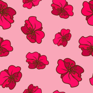 Kusursuz desen güzel pembe narin çiçek deseni 