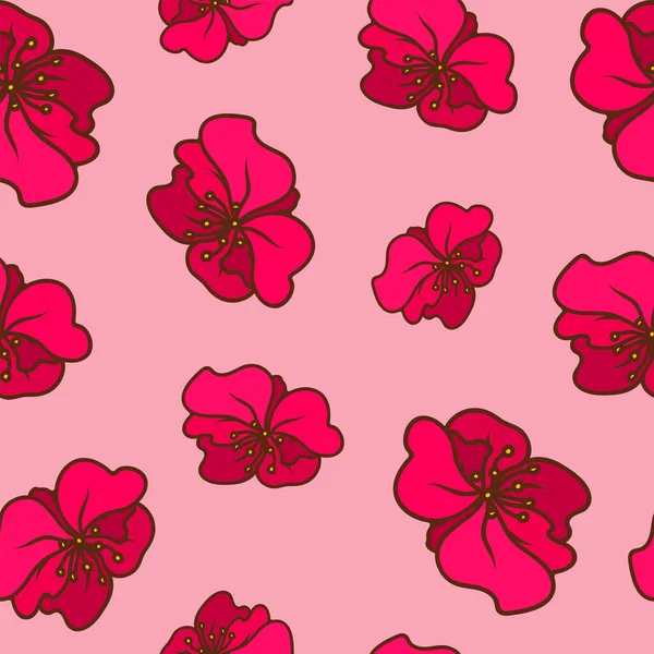 Kusursuz desen güzel pembe narin çiçek deseni 