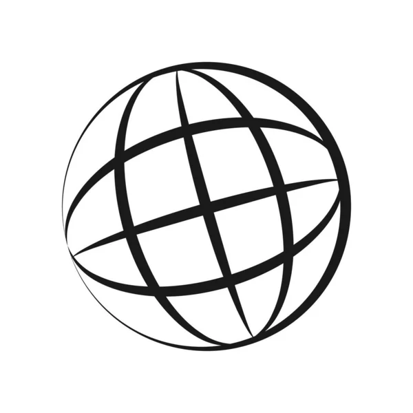 Internet Network Black White Line Icon Elegant — Stock Vector