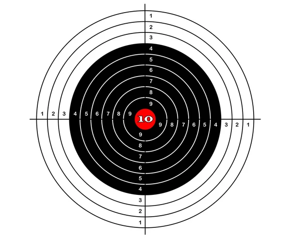 Marca de tiro nas cores preto, branco e vermelho — Vetor de Stock