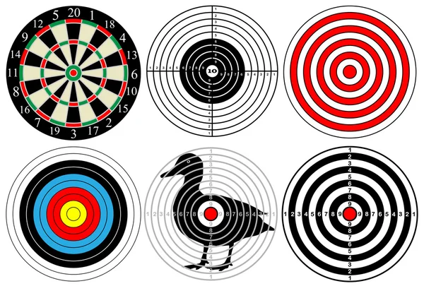 A large set of different targets, vector — Stock Vector