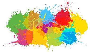 Renkli lekeler, rengarenk lekeler. Güzel şablon. Vektör illüstrasyonu