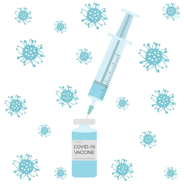 Covid Vaccinatie Icoon Van Spuit Vaccin Vectorillustratie — Stockvector