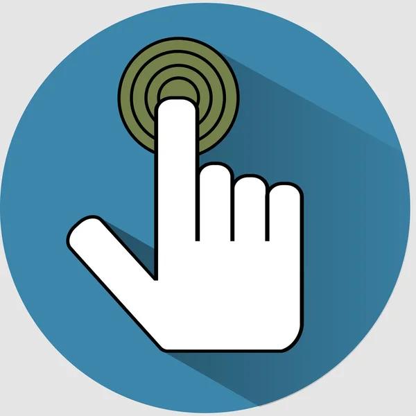 Icono de Handclick plana — Vector de stock