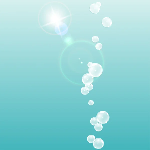 Pod vodou s bublinami — Stockový vektor