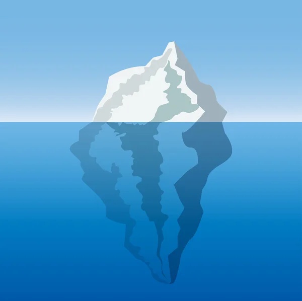 Iceberg nell'oceano — Vettoriale Stock