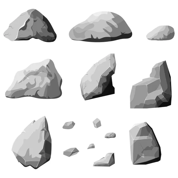 Grijze stenen set — Stockvector