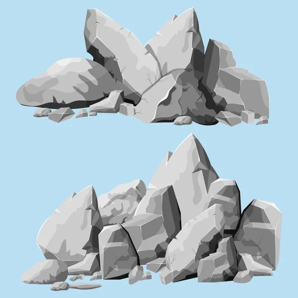 Set pietre grigie — Vettoriale Stock