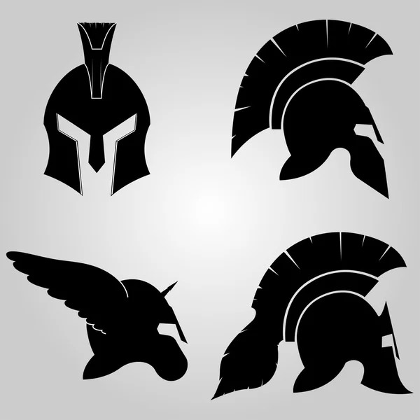 Spartans Helmets Set — Stock Vector