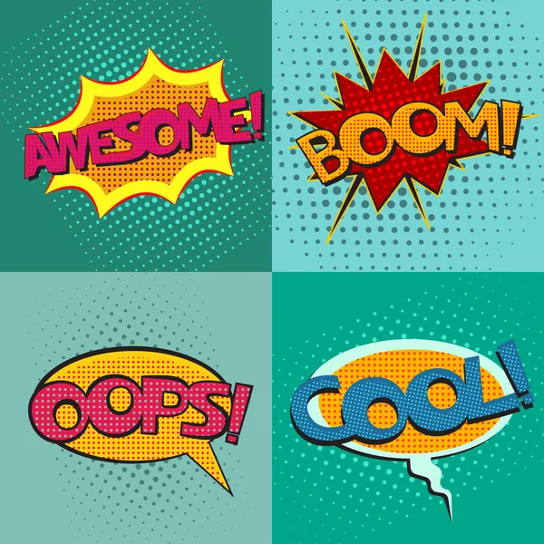 Pop art speech bubbles set — Stock vektor