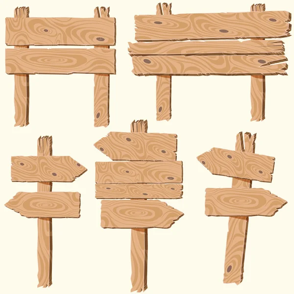 Set van houten planken — Stockvector