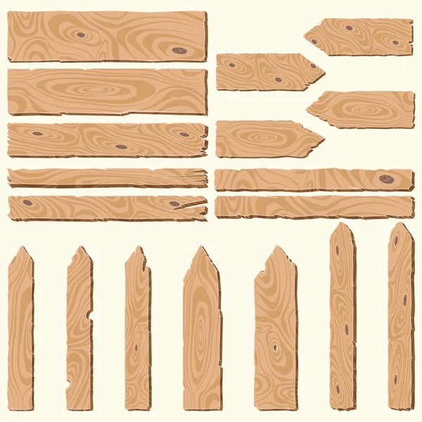 Set aus Holzbohlen — Stockvektor