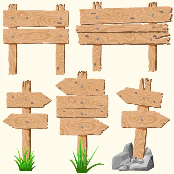 Conjunto de tábuas de madeira — Vetor de Stock
