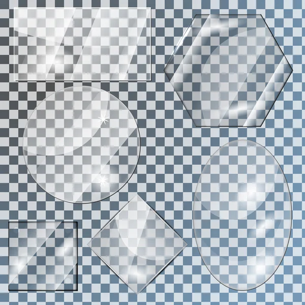 Satz Glasplatten — Stockvektor