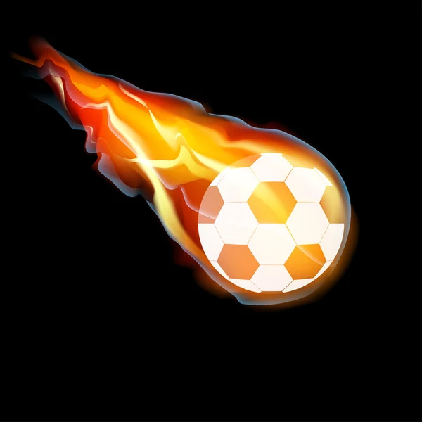 Fußball im Feuer — Stockvektor