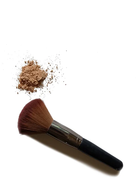 Makeup brush and powder — Stock Photo, Image