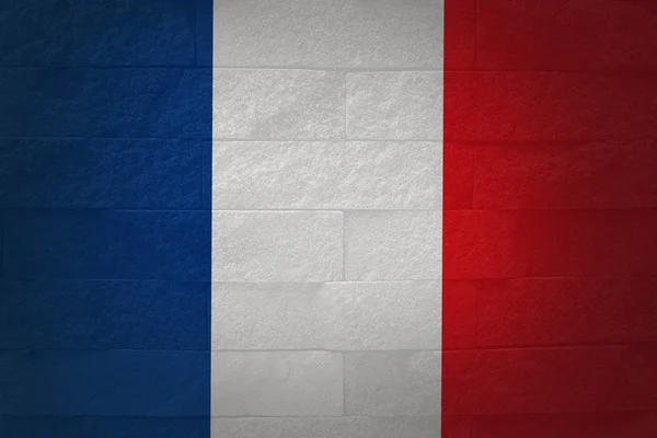 Stronger French , pray for French , pray for Nice French flag on rock meaning stronger — Stock Photo, Image