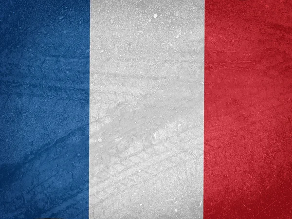 Faixas de pneus na bandeira francesa, francês mais forte, rezar por francês, rezar por Nice — Fotografia de Stock
