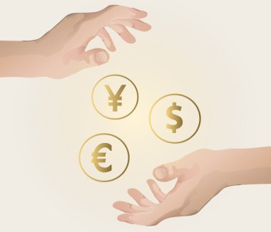 para vektör tutan el 