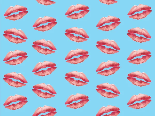 Besos labios tarjeta fondo — Vector de stock