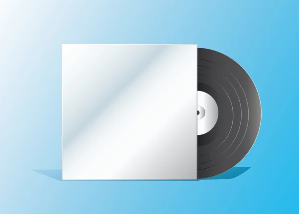 Record and empty cover with note vector — Stock Vector