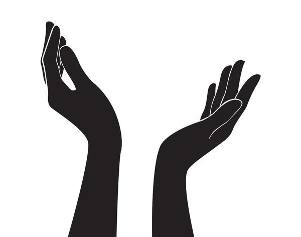Mains libres art vecteur, prier pour — Image vectorielle