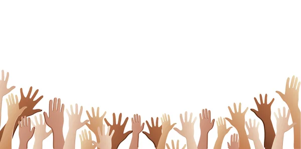 tüm eller yukarı ve arka plan sanat vektör