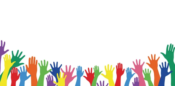 tüm eller yukarı ve arka plan sanat vektör