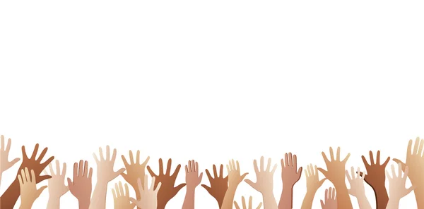 tüm eller yukarı ve arka plan sanat vektör