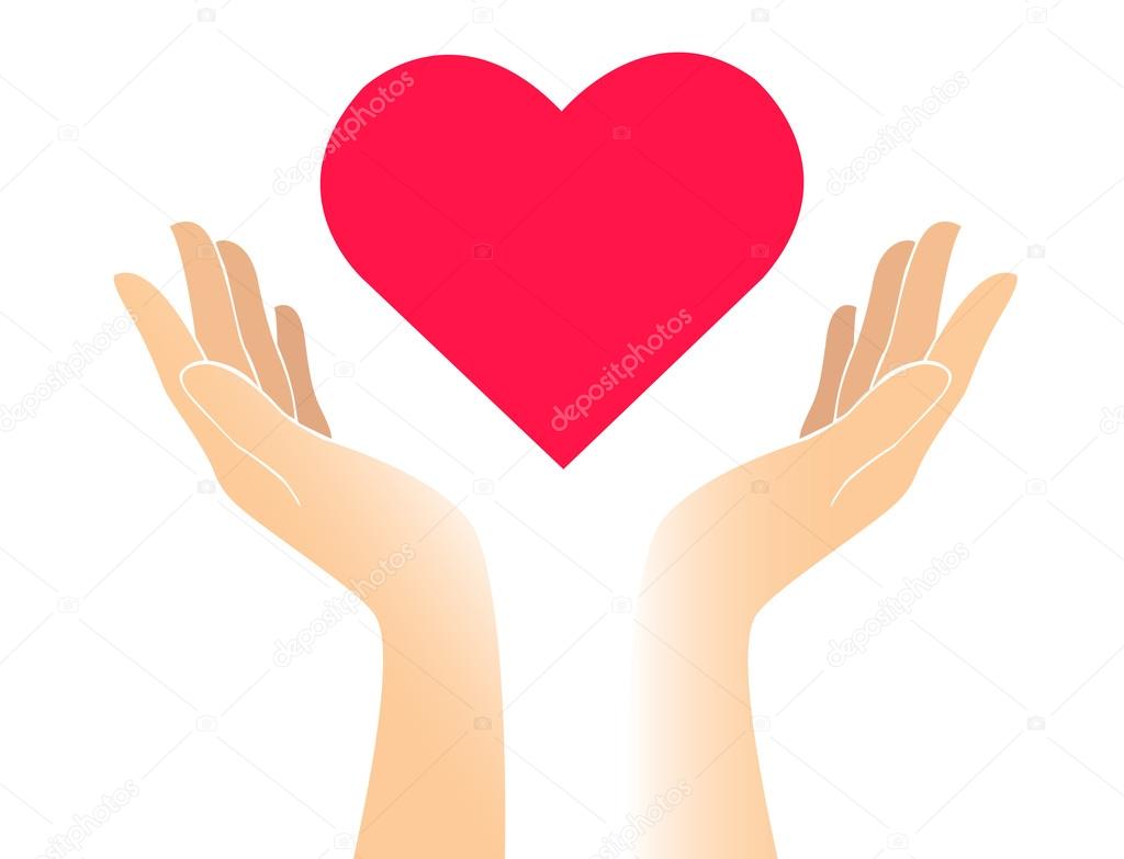 Hands holding heart art vector