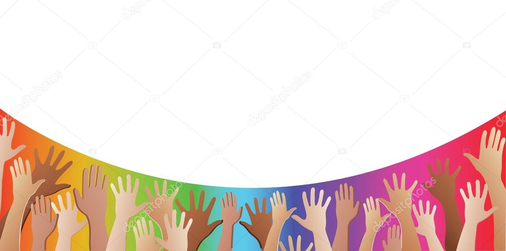 All hands together and rainbow background Stock Vector Image by  ©.com #117997948