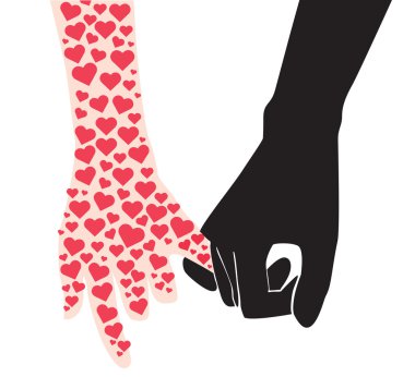 Serçe parmağı sözü, vektör tutan el