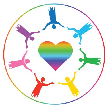 bir grup insan kalp tutan