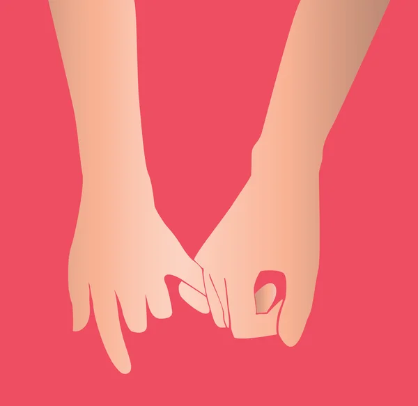 Pinky promise , hand holding vector — Stock Vector