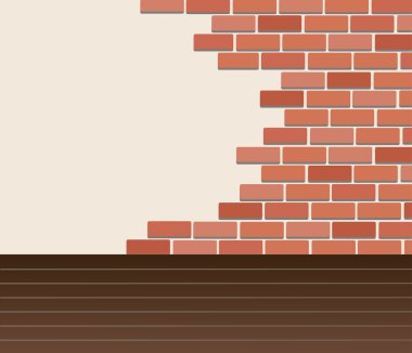 Duvar tuğla ve uzay arka plan sanat vektör