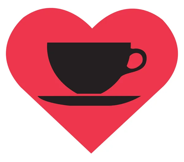 Amor bebida quente, vetor de xícara de café — Vetor de Stock