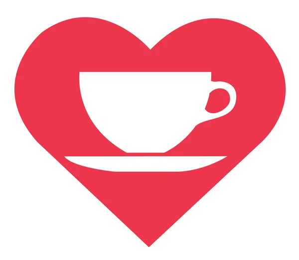 Amor bebida quente, vetor de xícara de café — Vetor de Stock