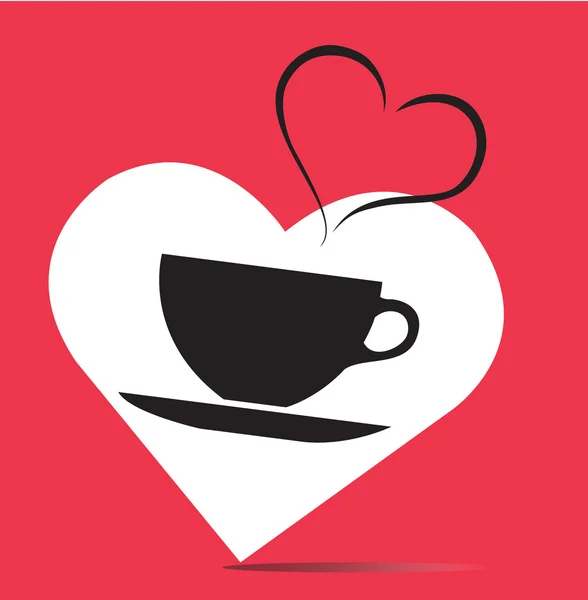 Cinta minuman panas, kopi vektor cangkir - Stok Vektor