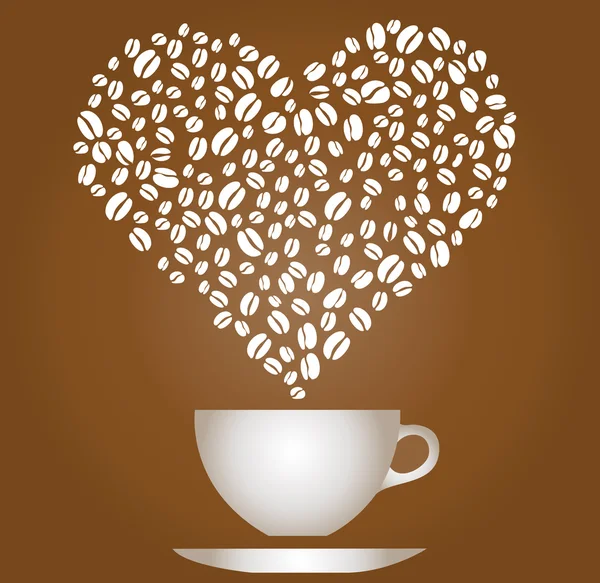 A szerelem forró ital, kávé csésze vektor — Stock Vector