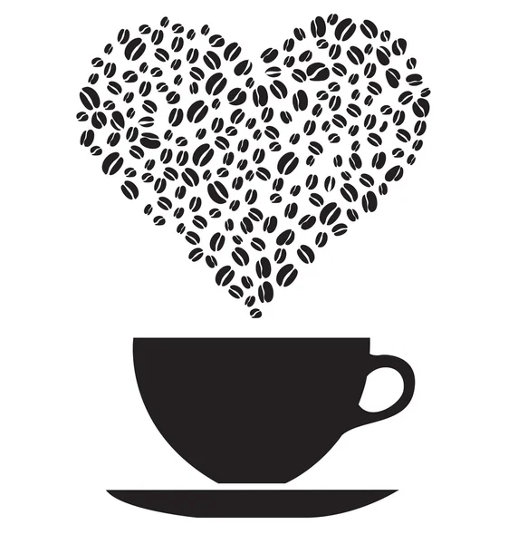 El amor de la bebida caliente, taza de café vector — Vector de stock